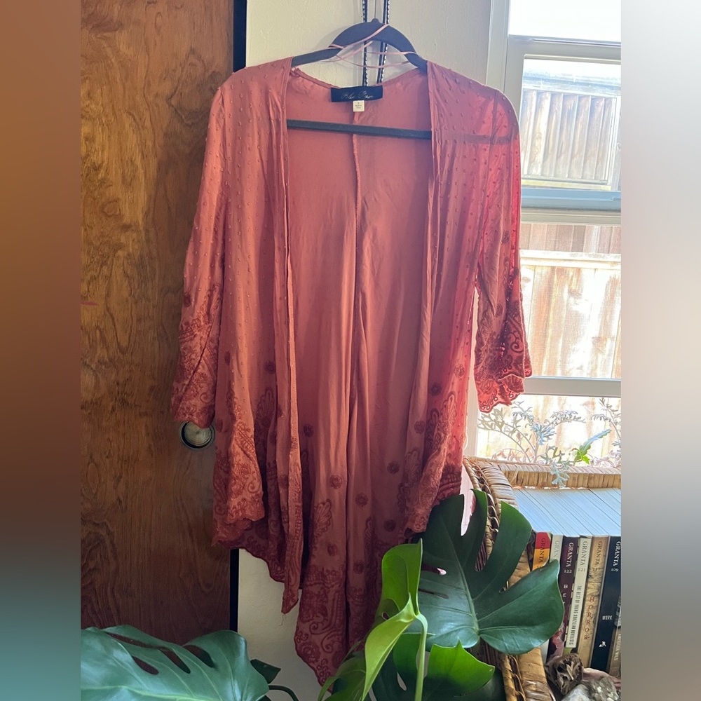 Blue Rain Embroidered Kimono